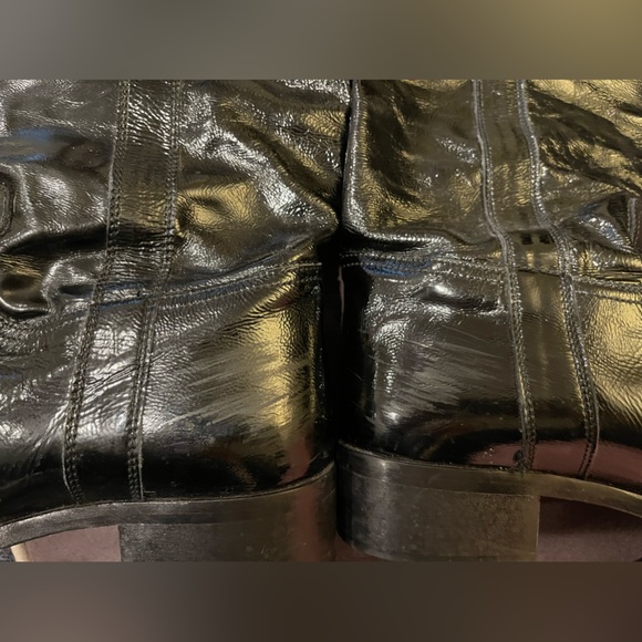 D'ESSAI Black Patent Leather Knee High Boots Size 8. - Picture 6 of 6